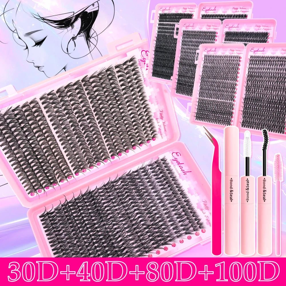 Fluffy Wispy Eyelash Extension Kit